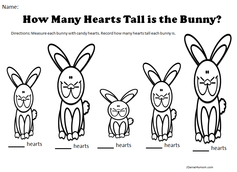 Measuring Length in Non-Standard Units with Candy Hearts Printable