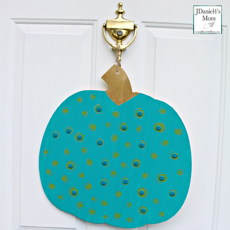 Teal Pumpkin Project That is Easy for Families to Spot - Large Pumpkin with Buttons