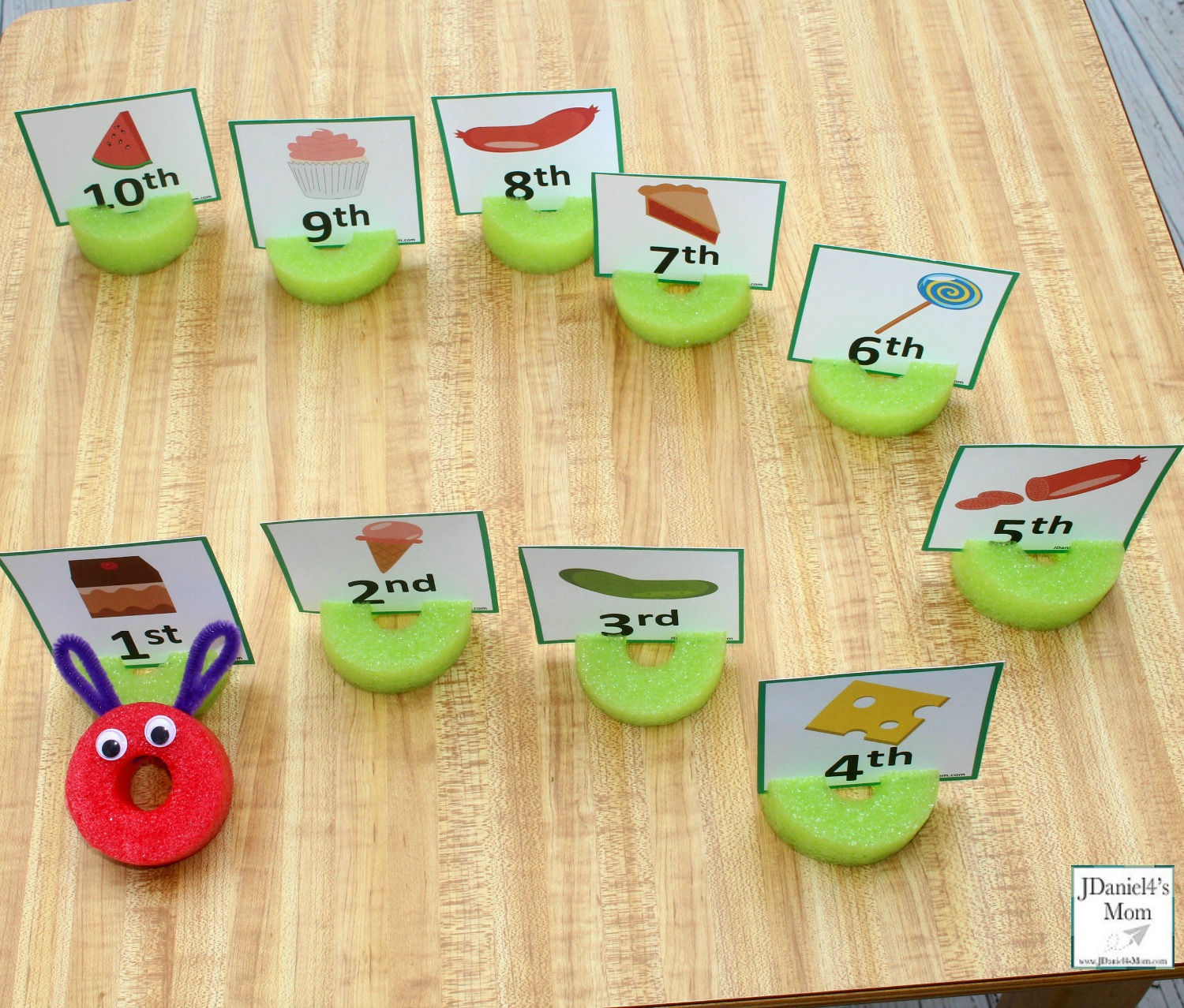 The Very Hungry Caterpillar Number Sequencing Activities with Printables -Counting 1st to 10th