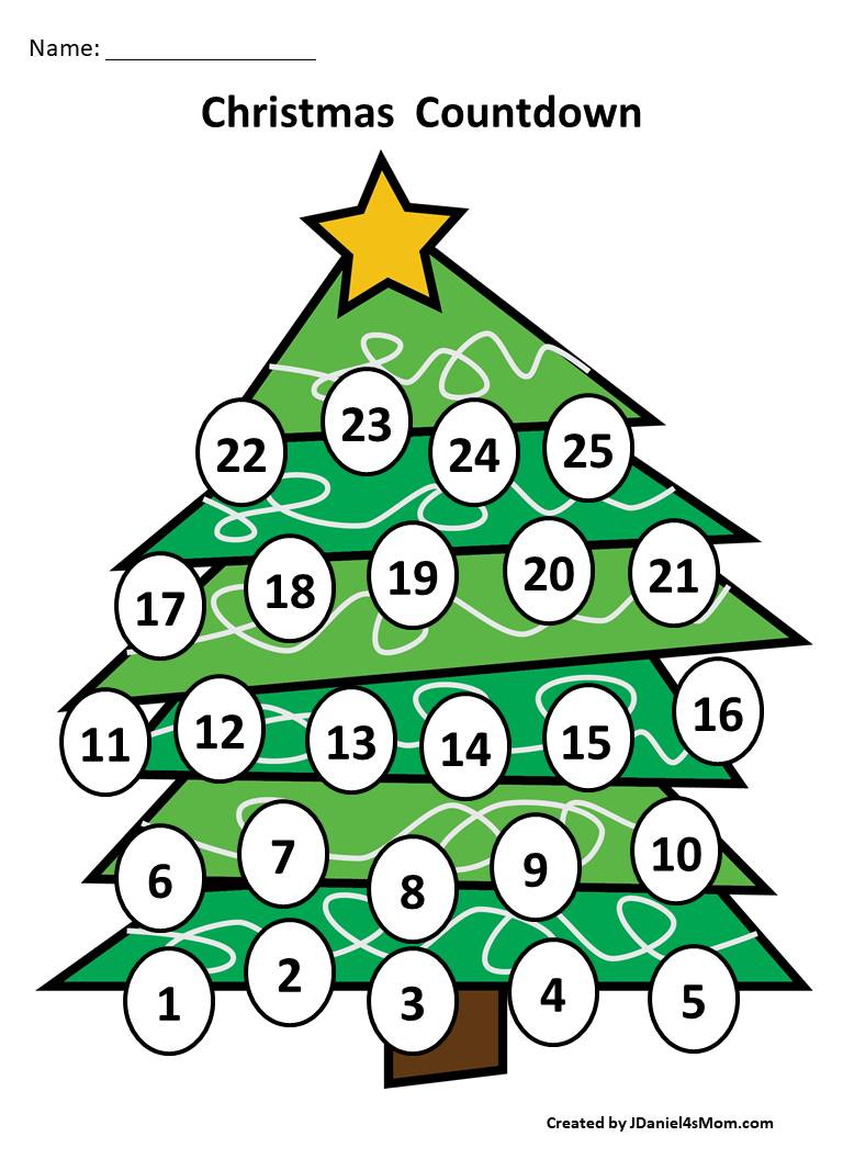 Countdown To Christmas Calendar For Kids 