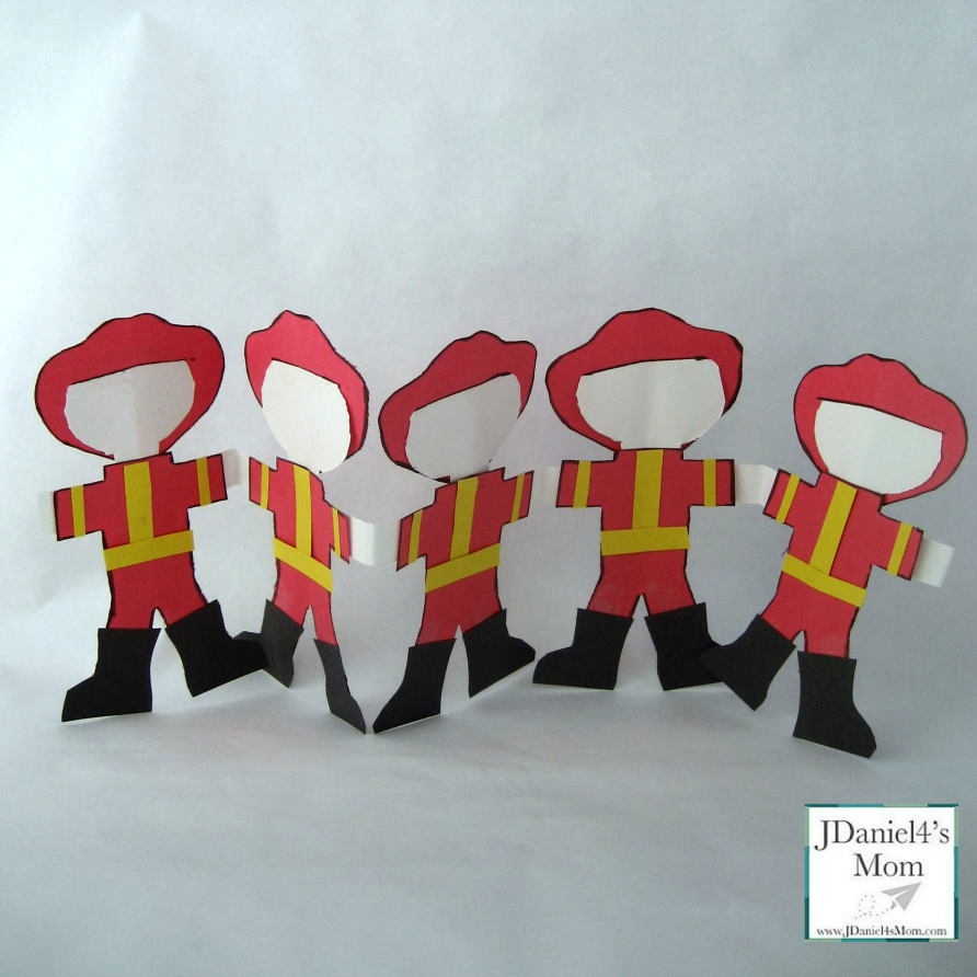 Community Helpers Poem and Craft- Five Little Firefighters