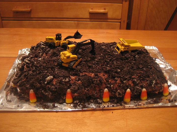 construction site themed cake