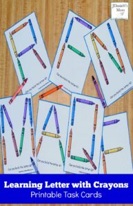 Learning Letters with Crayons Printable Task Cards
