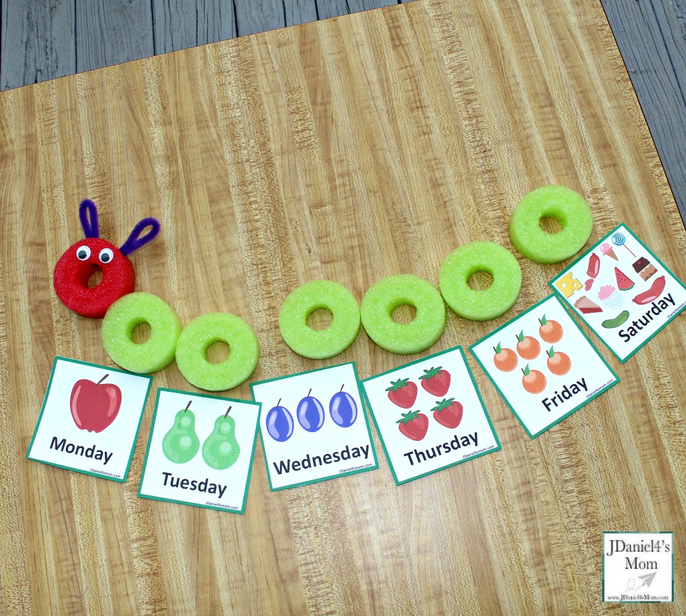 The Very Hungry Caterpillar Number Sequencing Activities with Printables - The Days of the Week