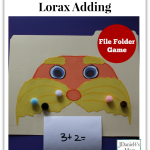 doctor seuss math game lorax adding with file folder
