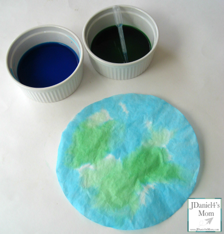 Earth Day Craft for Kids- Coffee Filter Earths