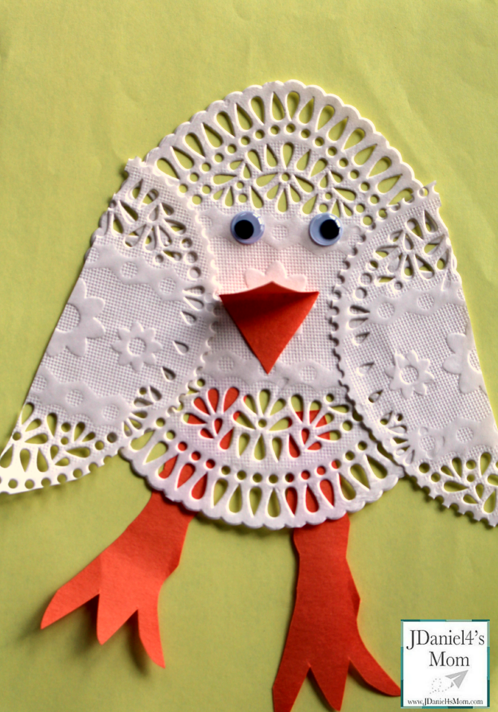 easter arts and crafts- doily chick 