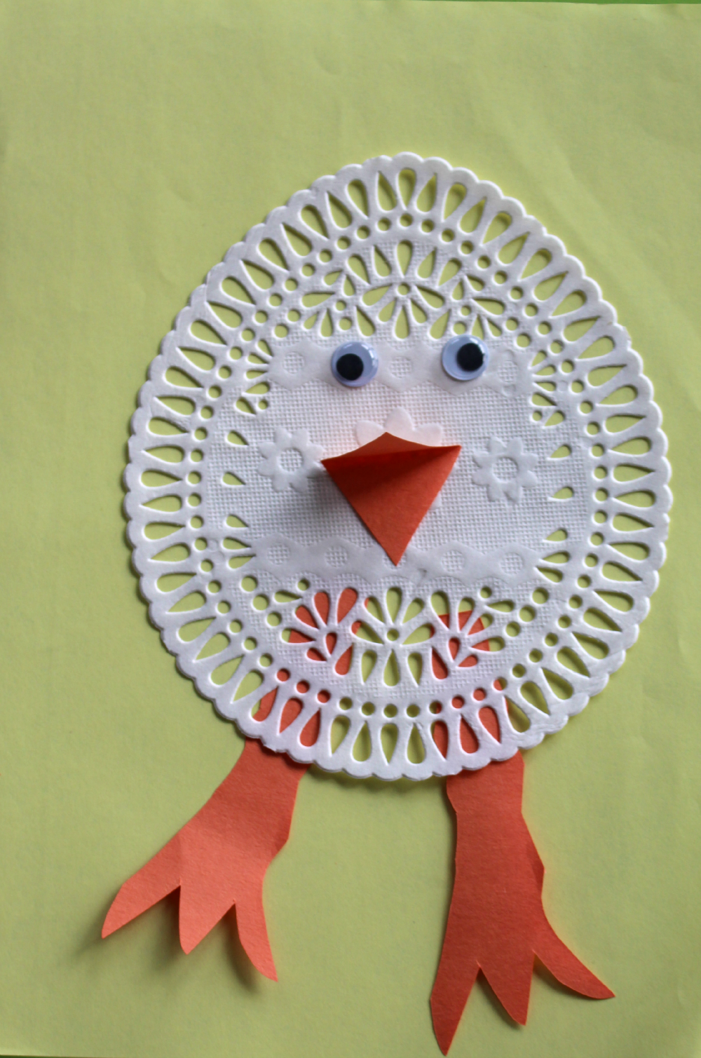 Easter Arts and Crafts- Doily Chick