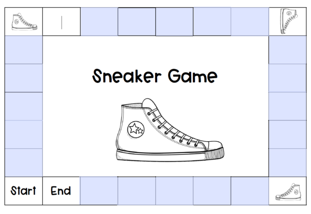 Editable Sneaker Math Game Board