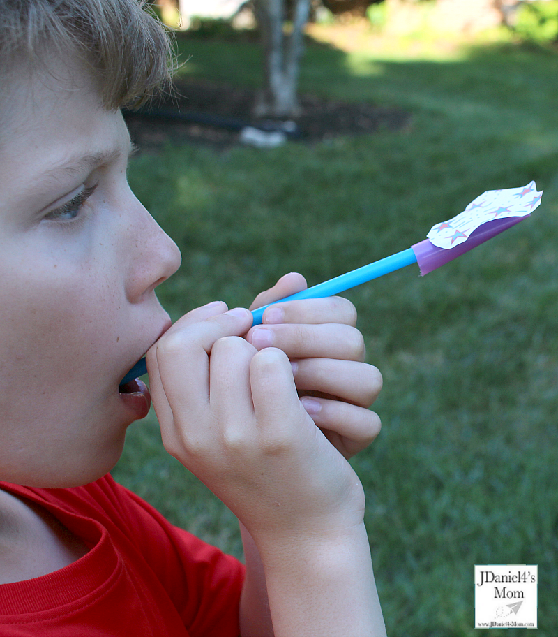 Fireworks Straw Rockets with Printable - Getting Ready