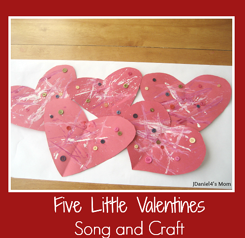 Five Little Valentines Song and Craft