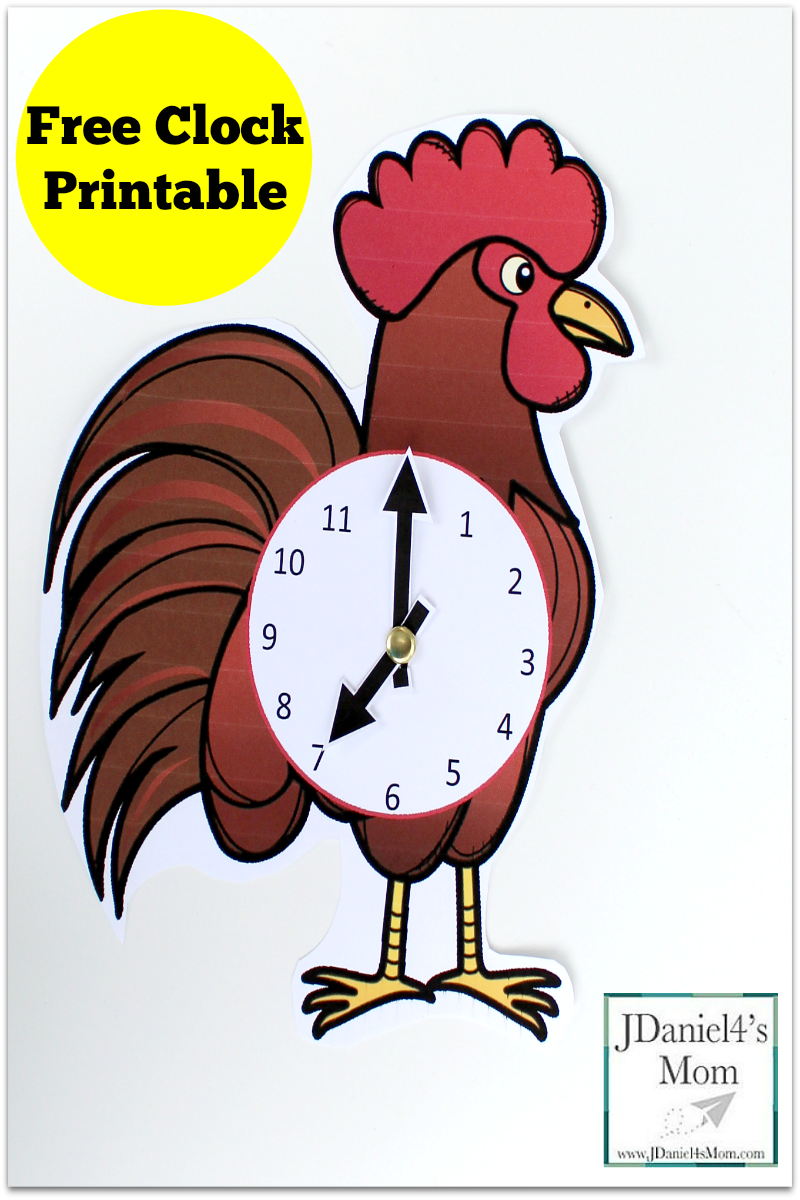 Easy and Quick Breakfast Idea Recipes with Printable Rooster Clock - This clock could be set to show when to be ready for breakfast or while working on learning to tell time.