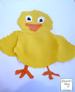 fun craft- torn paper Easter chick
