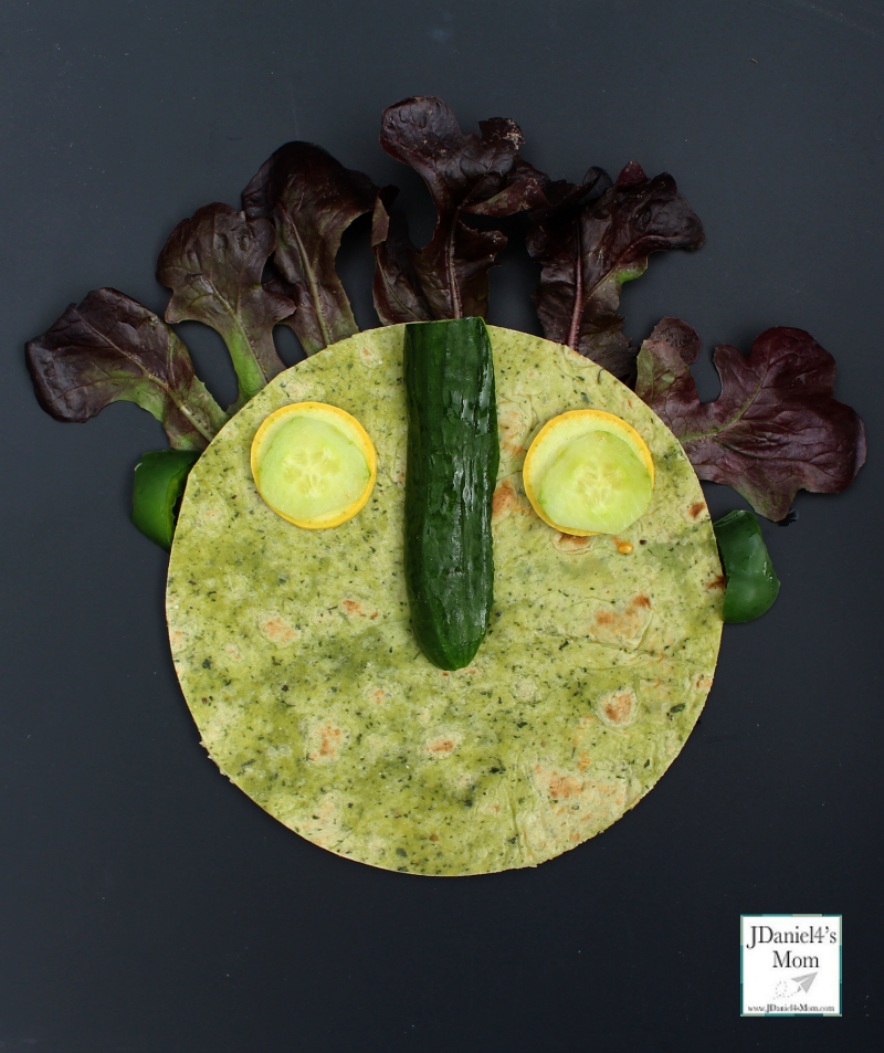 Big Green Monster Healthy Snack Ideas -Adding the Nose and the Eyes