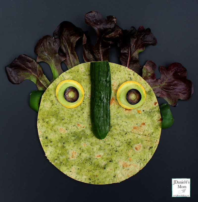 Big Green Monster Healthy Snack Ideas -Adding the Nose and the Eyes to the Snack