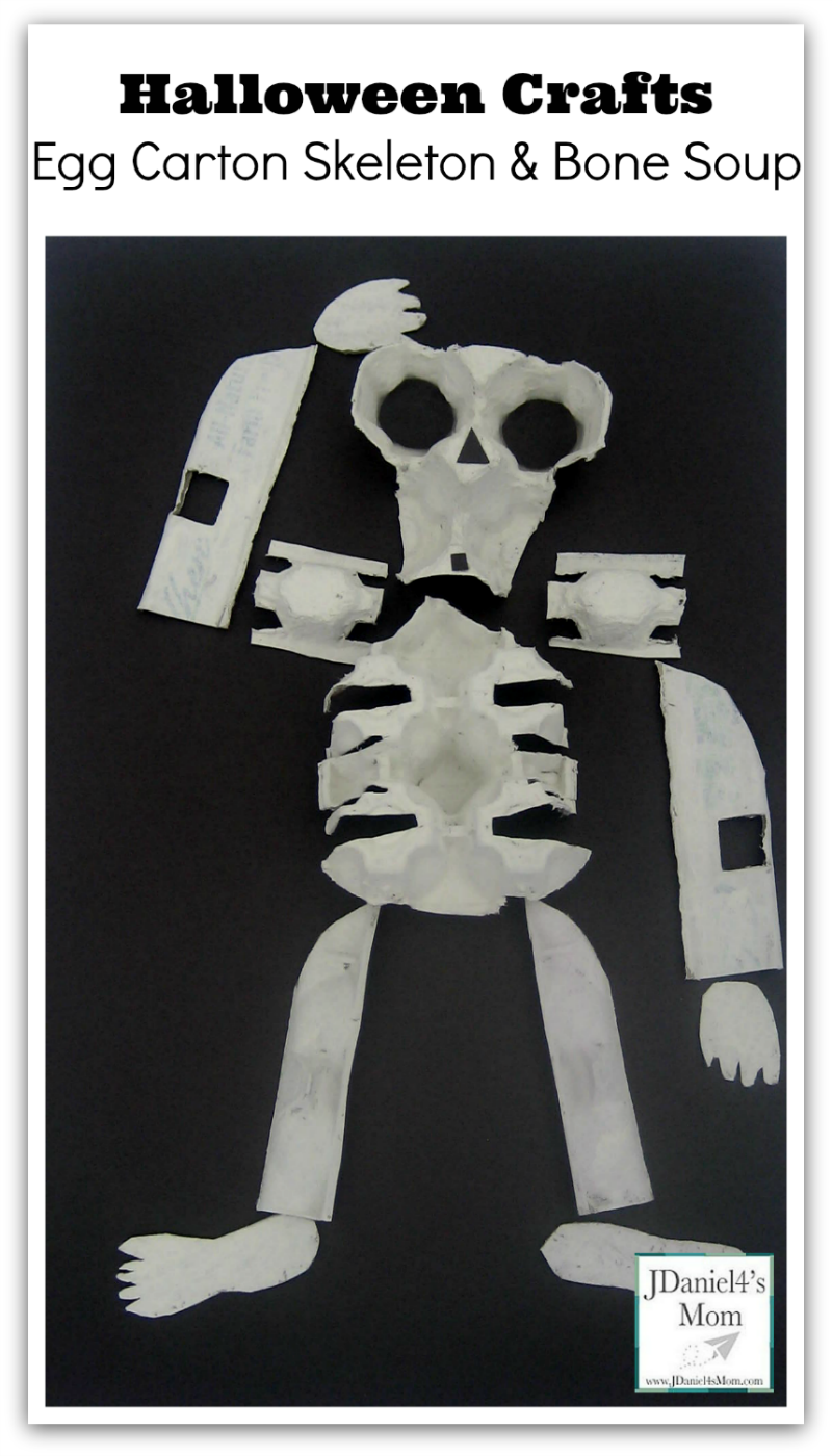 Halloween Crafts - Egg Carton Skeleton and Bone Soup