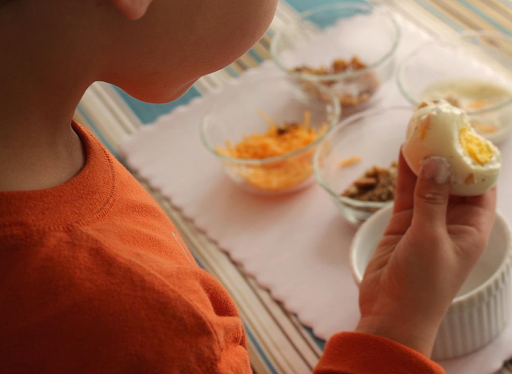 hard boiled eggs recipe- egg toppings bar