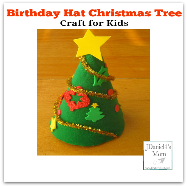 Birthday Hat Christmas Tree Craft for Kids