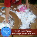 {Preschool Play} Ice Cream Game with Shaving Cream and Ice