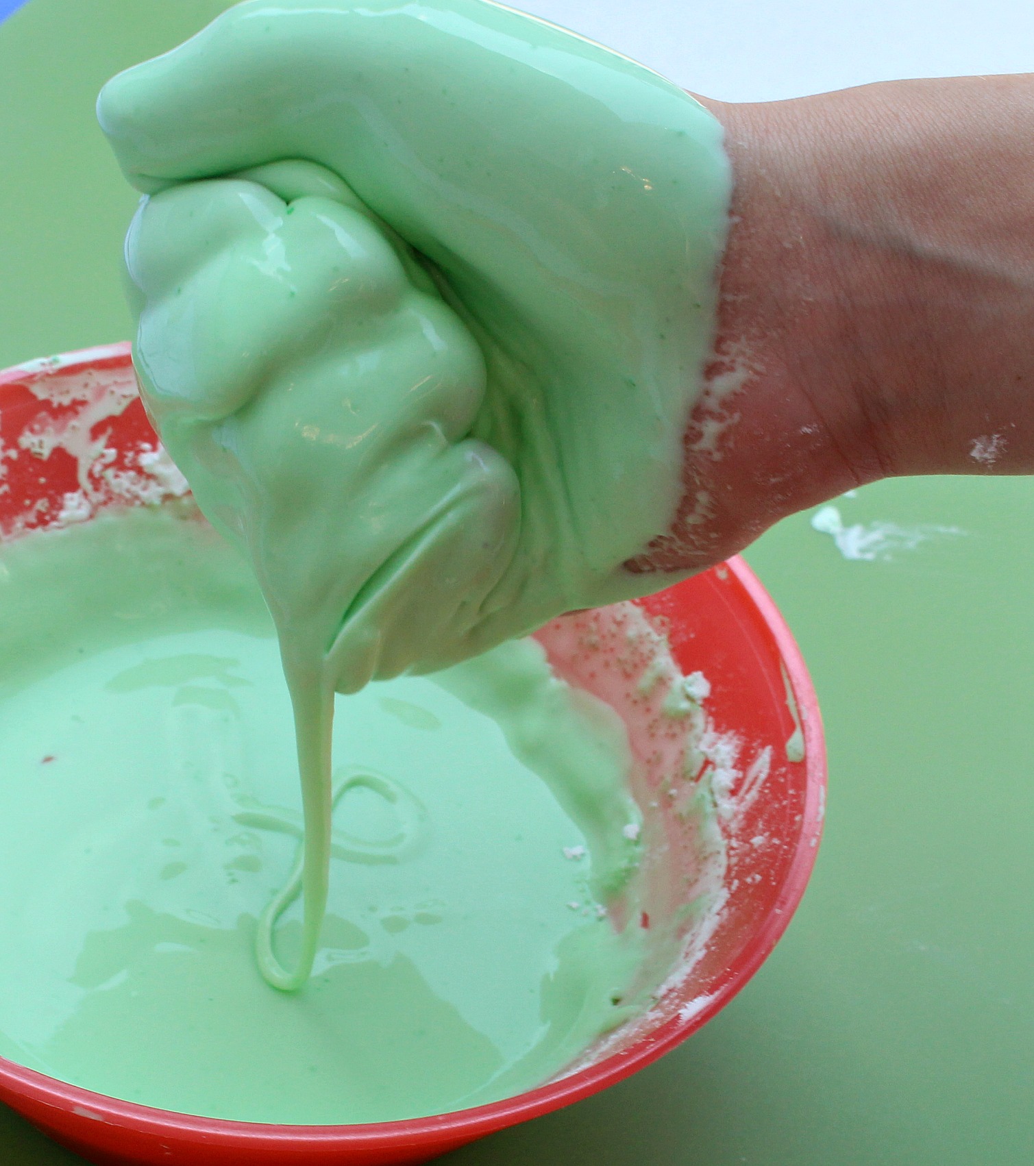 Exploring the Five Senses with Edible Jello Slime - Exploring how the slime feels in your hand.
