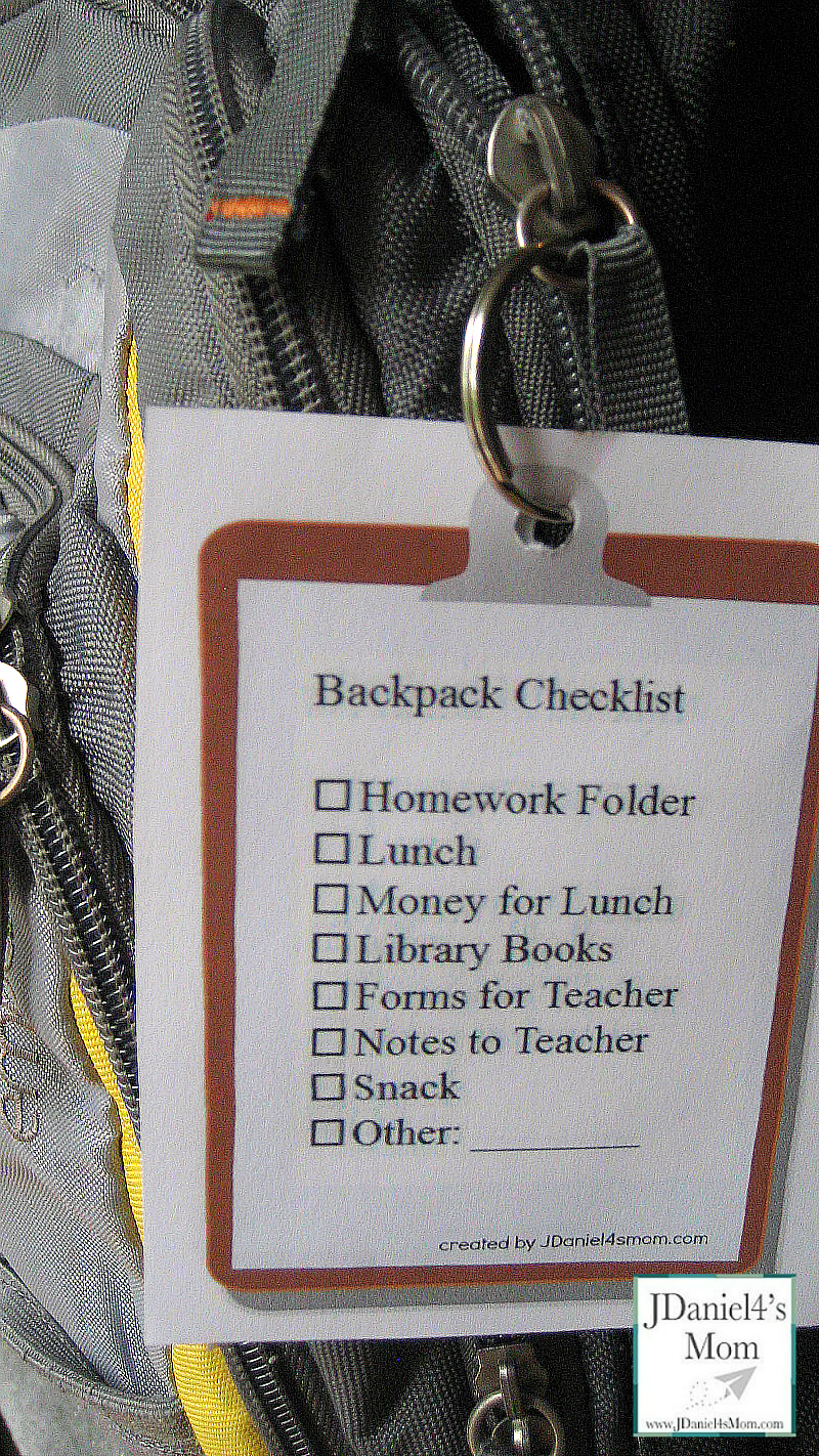 Checklist for Kids Backpacks