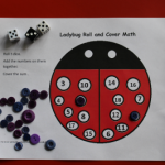 ids math games- ladybug roll and cover math
