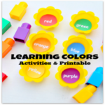 Learning Colors Activities and Printable - We used Mega Bloks and muffin cups along with a free printable. You could have LEGO and a muffin tin if you would like to.