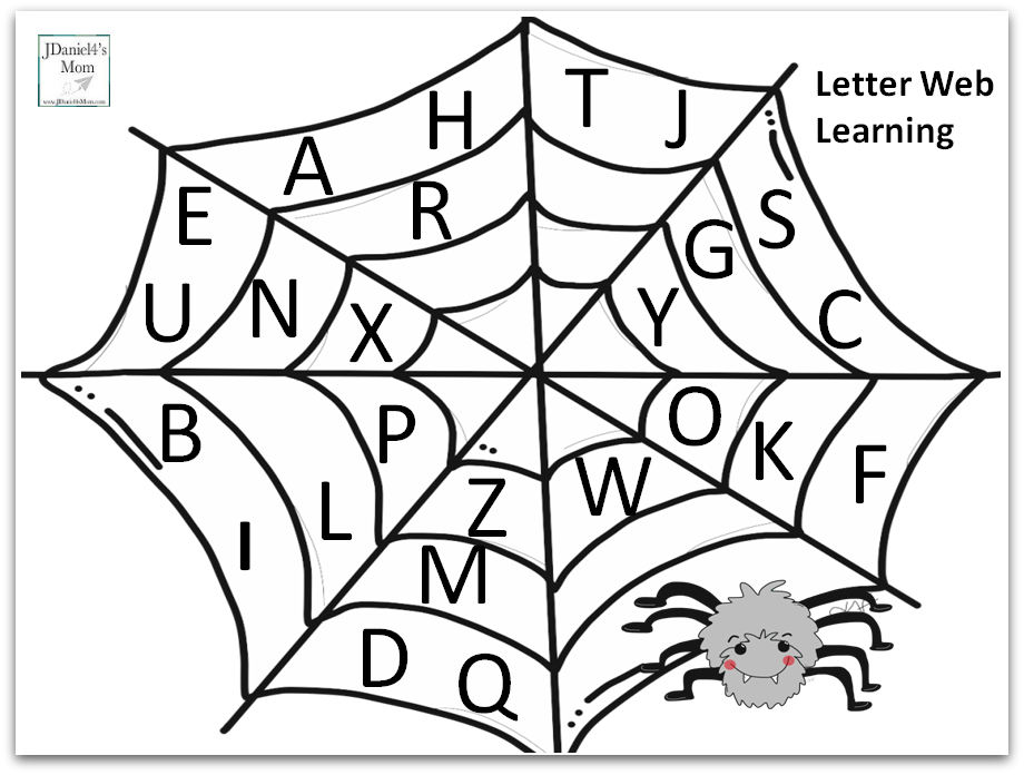 Alphabet Match Game with a Spider Theme - Letter Web