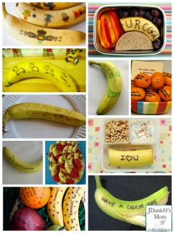 Lunch Box Ideas- Banana and Orange Messages