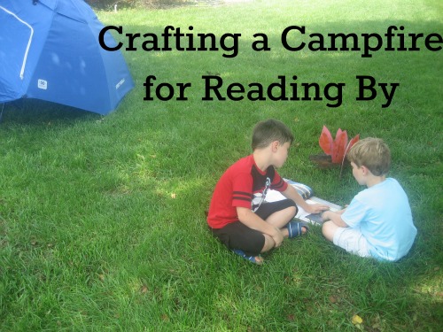 Crafting a Campfire to Read By- Painting the Fire Flames on Cardboard
