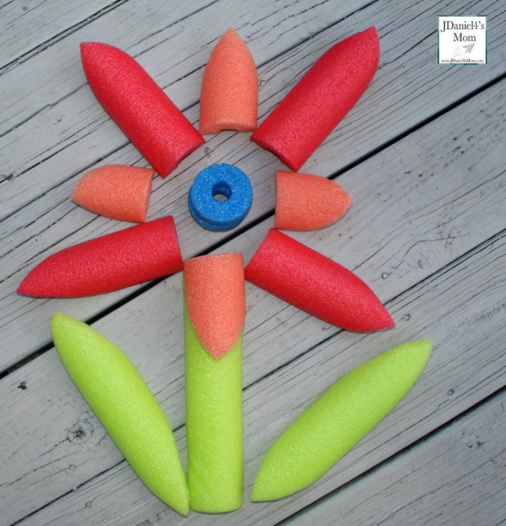 Pool Noodle Ideas - Building an Orange and Red Flower