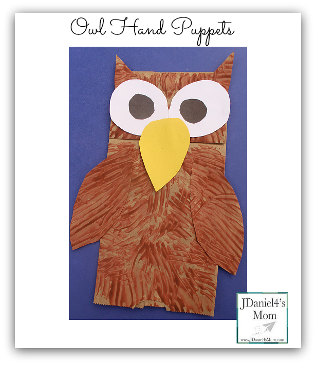 Owl Hand Puppet- Fun craft that would be great for retelling a book or poem with an owl theme.