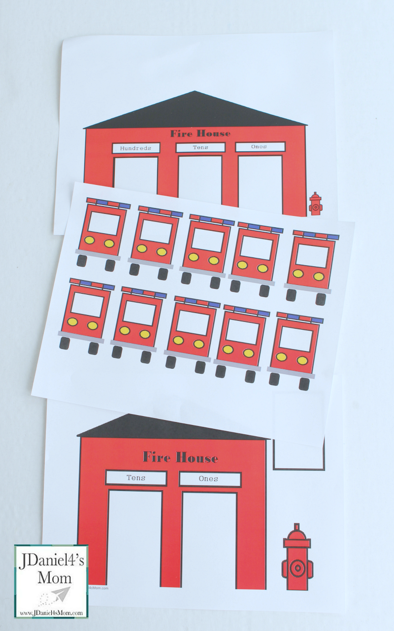These fire house themed place value charts with number trucks would be great to work with in a center or with your children at home. There is a two digit place value chart and a three digit place value chart in this set.