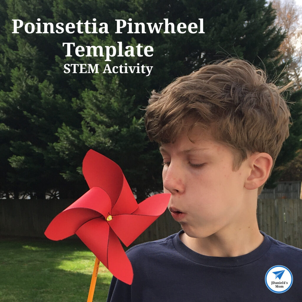 poinsettia pinwheel template stem activity