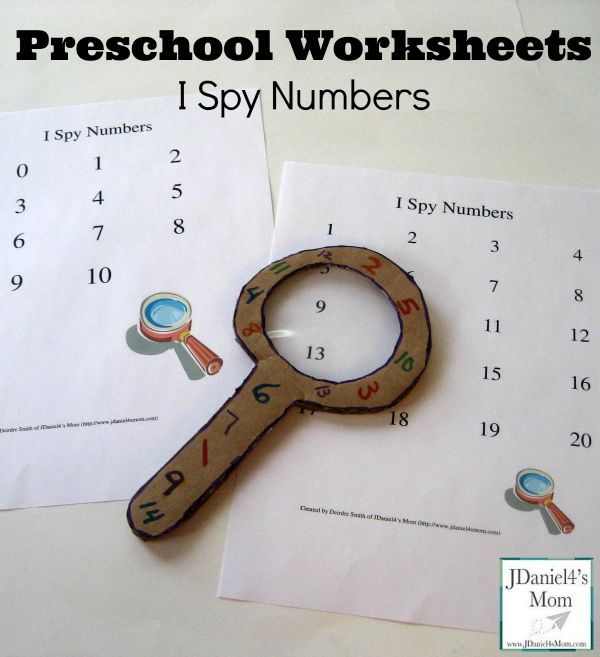 Preschool Worksheets- I Spy Number Hunt