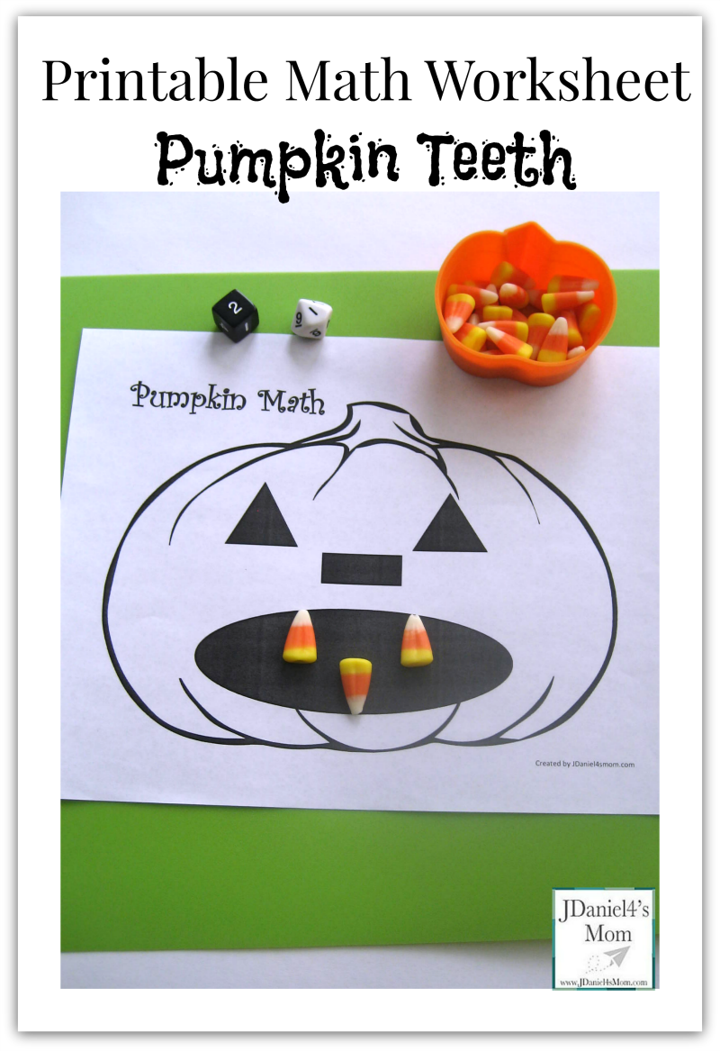 Printable Math Worksheet- Pumpkin Teeth