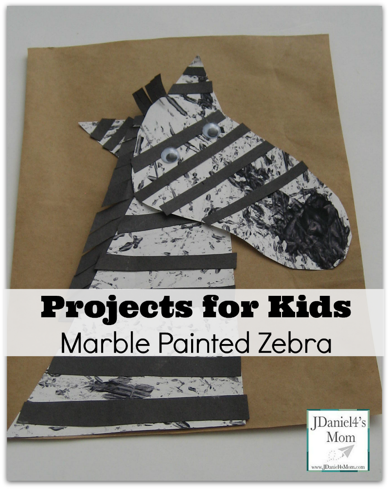 Projects for Kids- Marble Painted Zebra
