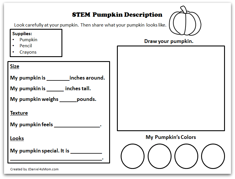 STEM Pumpkin Printable Activity