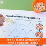Pre K Tracing Worksheets with a Pumpkin Theme -These are great way to work on fine motor skills.