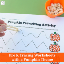 Pre K Tracing Worksheets with a Pumpkin Theme