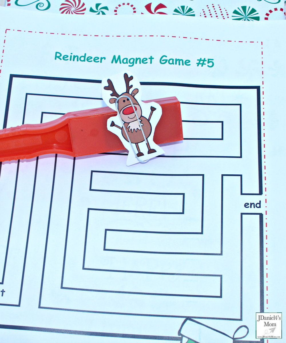 Reindeer Games with Magnets - Moving the reindeer and magnet over the maze.