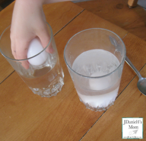 adding eggs to water
