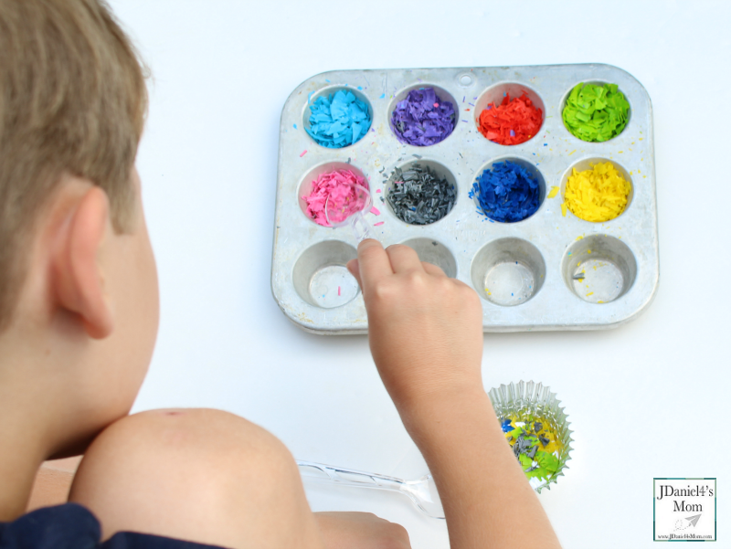 3 Types of Rocks Modeled With Crayons - Scooping Crayon Shavings