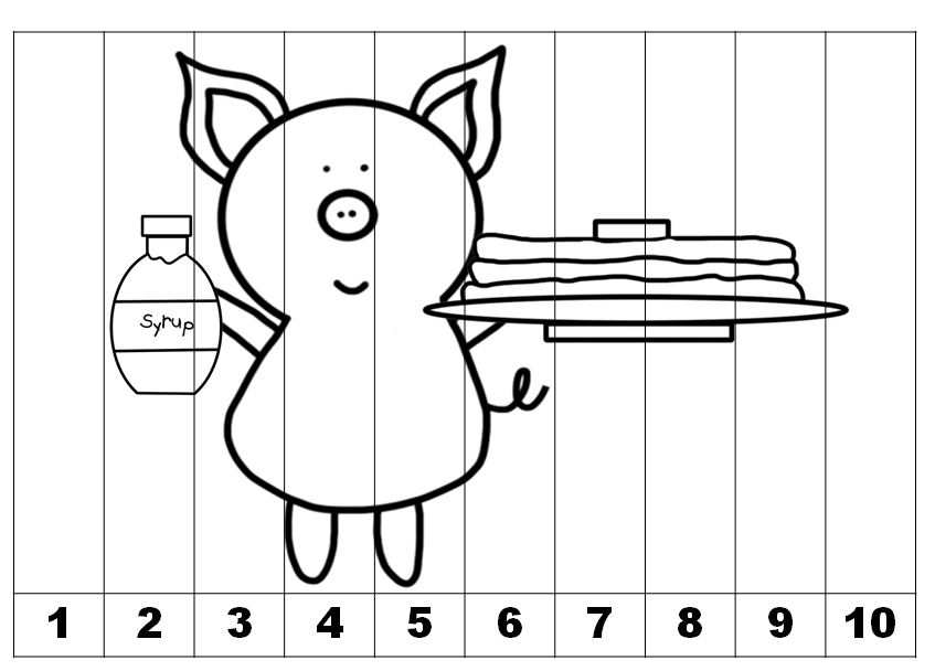 Counting and Skip Count Printables Based on If Your Give a Pig and a Pancake - This is the pig and pancakes.