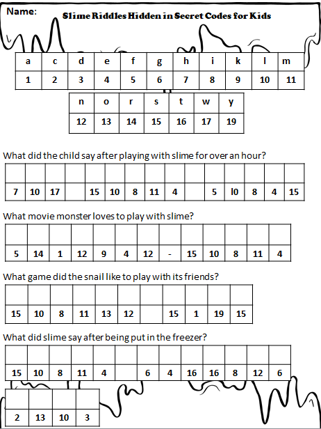 Crack the Code Fall Riddles Secret Code Worksheets ~Digital Download~