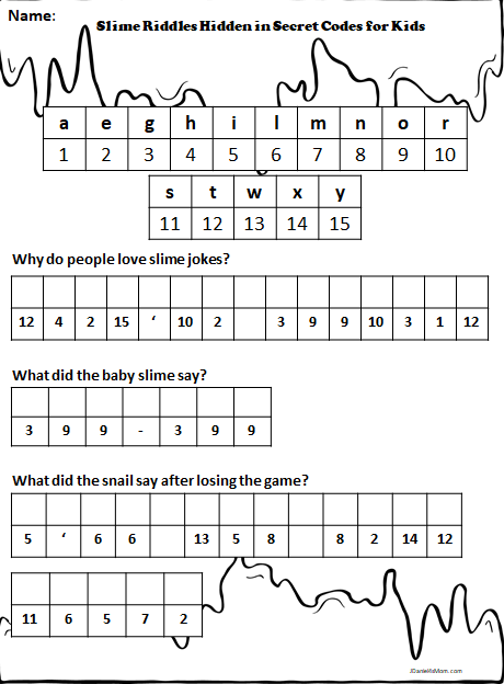 Crack the Code Fall Riddles Secret Code Worksheets ~Digital Download~