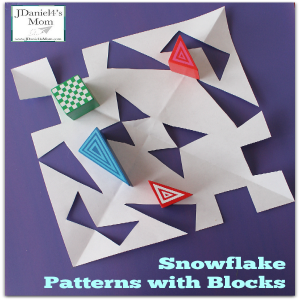 Snowflake patterns can easily be created with blocks. What a fun way to explore shapes!