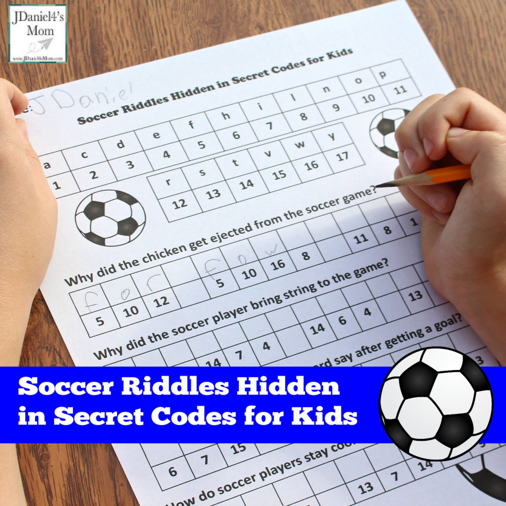 Soccer Riddles Hidden in Secret Codes for Kids- This is a set of two soccer themed joke printables.