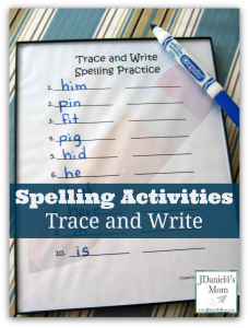 Spelling Activities- Trace and Write