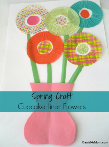 spring craft for kids made of cupcake liners